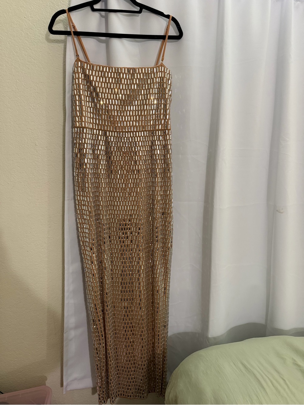 Oh Polly Amaya Embellished Bandeau Maxi Dress in Almond - Picture 3 of 14
